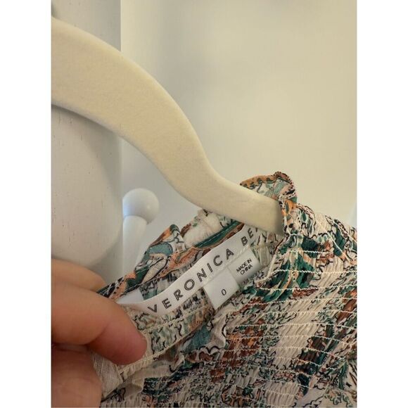 Veronica Beard "Kali" Smocked Floral Blouse-Multicolor Size 0 - Picture 2 of 3